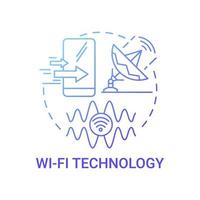 icône de concept bleu dégradé de technologie wi-fi vecteur