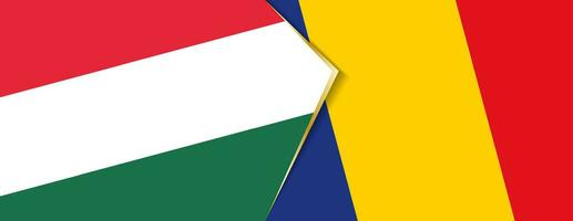 Hongrie et Roumanie drapeaux, deux vecteur drapeaux.