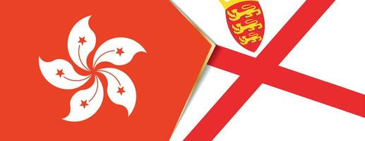 Hong kong et Jersey drapeaux, deux vecteur drapeaux.