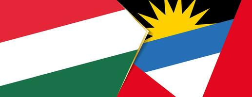 Hongrie et antigua et Barbuda drapeaux, deux vecteur drapeaux.