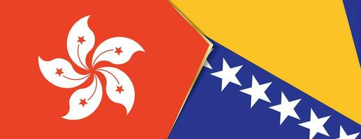 Hong kong et Bosnie et herzégovine drapeaux, deux vecteur drapeaux.