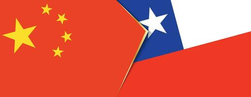 Chine et Chili drapeaux, deux vecteur drapeaux.