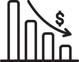 icône de ligne pour le graphique d'épuisement vecteur