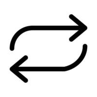 flèches-répétition vecteur icône sur blanc Contexte