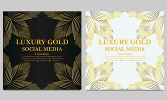élégant d'or floral social médias modèle. adapté pour social médias poste, la toile bannière, couverture et carte vecteur