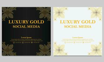 luxe élégant d'or floral social médias modèle. vecteur