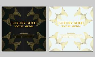 élégant d'or floral social médias modèle. adapté pour social médias poste, la toile bannière, couverture et carte vecteur