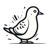 Pigeon icône. vecteur illustration de griffonnage pigeon.