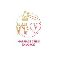 icône de concept de crise de mariage rouge vecteur