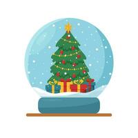 boule de neige avec Noël arbre vecteur