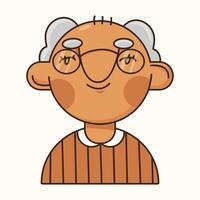 portrait de une Sénior personnes âgées homme isolé.coloré plat vecteur illustration de une aux cheveux gris la personne