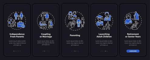 lancement de l'écran de la page de l'application mobile pour l'intégration des enfants adultes vecteur