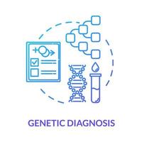 icône de concept bleu de diagnostic génétique vecteur