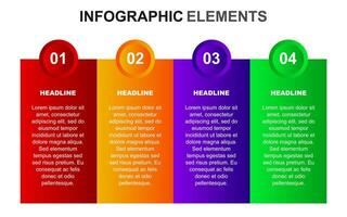 infographie modèle avec 4 coloré pas pour présentations, affaires et affiches. vecteur