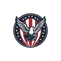 américain drapeau Aigle vecteur logo conception