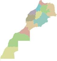 vecteur Vide carte de Maroc avec Régions et administratif divisions. modifiable et clairement étiqueté couches.