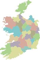 vecteur Vide carte de Irlande avec comtés et administratif divisions. modifiable et clairement étiqueté couches.