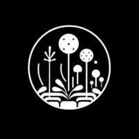jardin - noir et blanc isolé icône - vecteur illustration