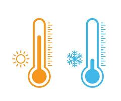 thermomètre vecteur Icônes. thermomètre avec du froid et chaud symboles. vecteur illustration