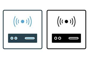 accès point routeur icône. icône en relation à appareil, ordinateur technologie, réseau. solide icône style. Facile vecteur conception modifiable