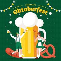 célébration de l'oktoberfest avec un grand verre de bière vecteur