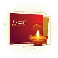 moderne content diwali décoratif pétrole lampe Festival fête carte Contexte vecteur