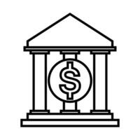 banque icône dans ligne style vecteur