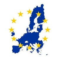 carte de haute qualité de l'europe avec drapeau sur fond blanc vecteur