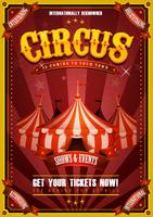 Affiche Vintage De Cirque Avec Grand Chapiteau