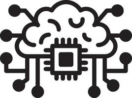 artificiel intelligence icône symbole vecteur image. illustration de le cerveau robot apprentissage Humain intelligent algorithme conception image.