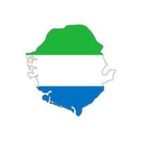 sierra leone, carte, silhouette, à, drapeau, blanc, fond vecteur