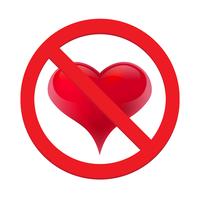 Ban coeur d&#39;amour. Symbole d&#39;interdit et d&#39;arrêter l&#39;amour vecteur