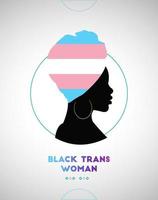 femme noire trans avec turban et drapeau de cause hétranssexuelle vecteur