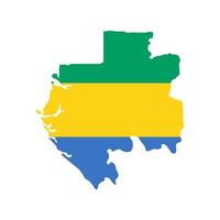 Gabon carte silhouette avec drapeau sur fond blanc vecteur