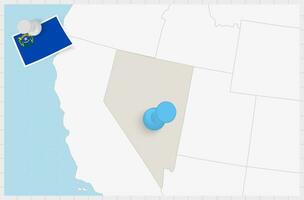 carte de Nevada avec une épinglé bleu broche. épinglé drapeau de Nevada. vecteur