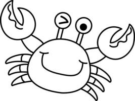 illustration noir et blanc Crabe vecteur