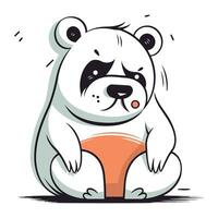 polaire ours dessin animé vecteur illustration isolé sur blanc Contexte. mignonne Panda ours dans sous-vêtement.