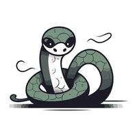 mignonne dessin animé serpent. vecteur illustration isolé sur une blanc Contexte.