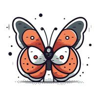 papillon griffonnage icône. main tiré vecteur illustration.