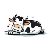 vecteur illustration de une mignonne dessin animé vache. isolé sur blanc Contexte.