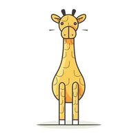 mignonne dessin animé girafe. vecteur illustration. isolé sur blanc Contexte.