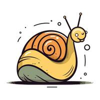 escargot dessin animé icône. isolé sur blanc Contexte. vecteur illustration.