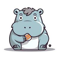 hippopotame dessin animé mascotte personnage vecteur illustration.