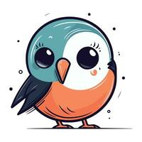 mignonne dessin animé oiseau. vecteur illustration de une mignonne peu oiseau.