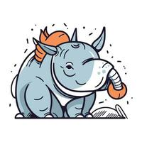 dessin animé rhinocéros. vecteur illustration pour votre conception.