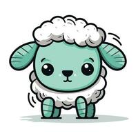 mignonne mouton dessin animé mascotte personnage. vecteur illustration.