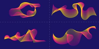 Éléments de conception de lignes ondulées colorées abstraites vecteur