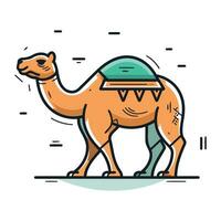 chameau vecteur illustration dans plat style. mignonne chameau icône.