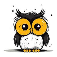 mignonne dessin animé hibou. vecteur illustration isolé sur une blanc Contexte.