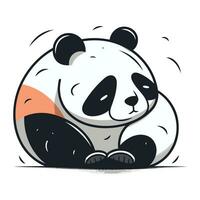 mignonne Panda séance sur une blanc Contexte. vecteur illustration.